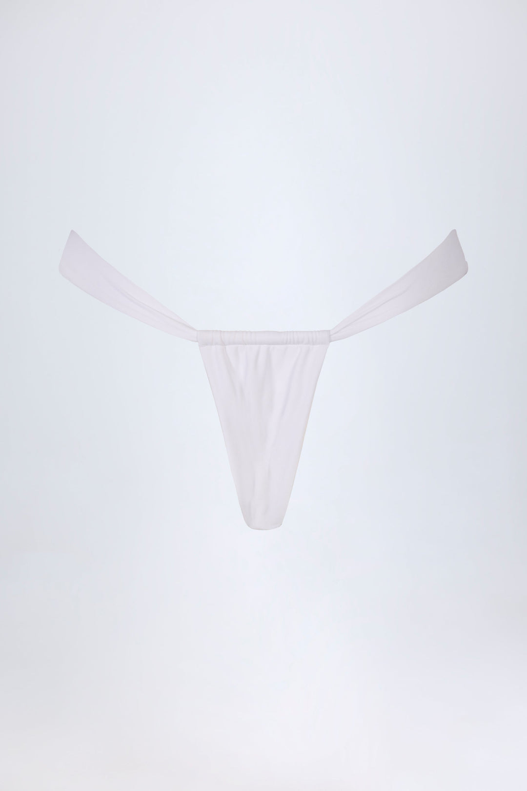 Yüksek Bel Beyaz Ruchesli Bikini Takımı
