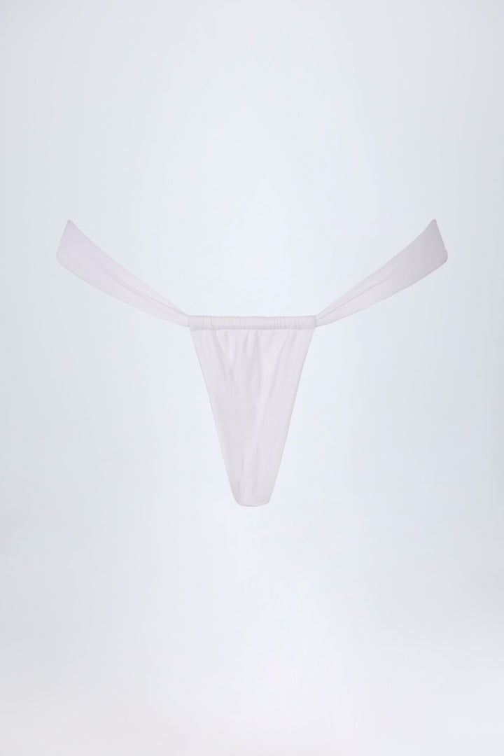 Yüksek Bel Beyaz Ruchesli Bikini Takımı