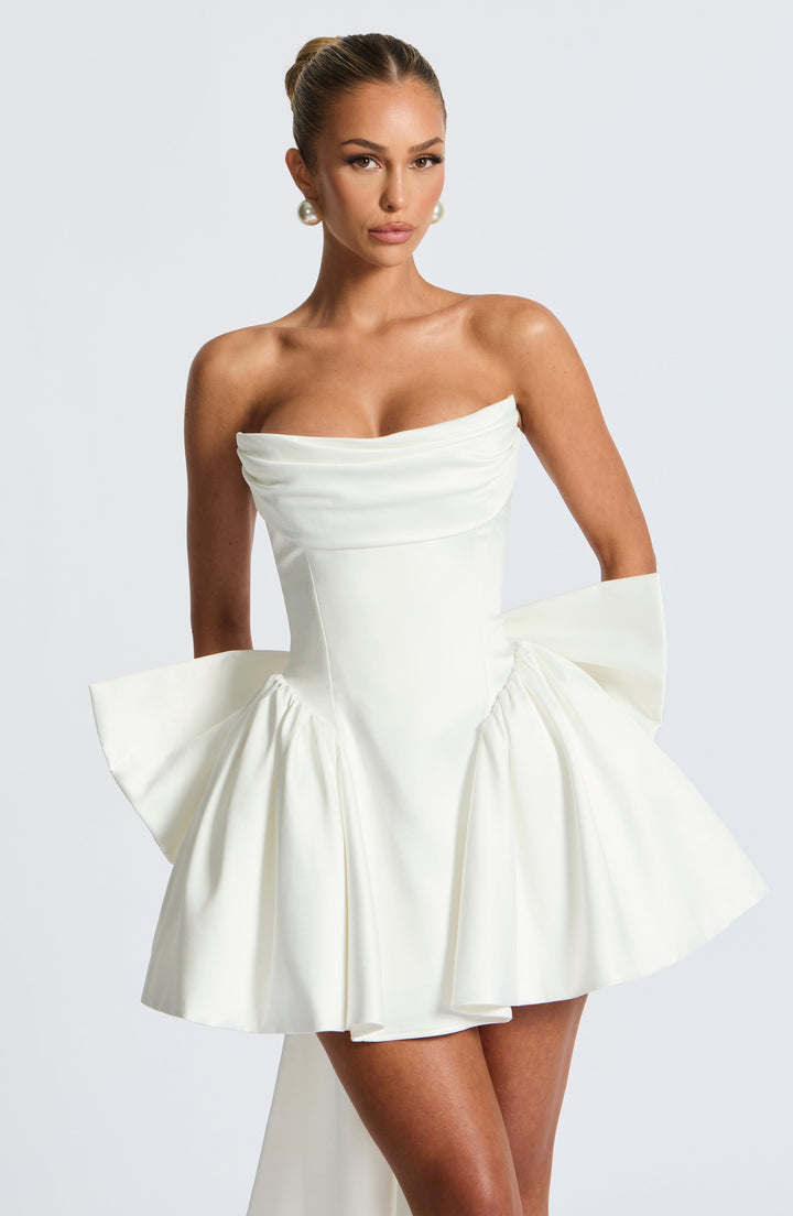 Trinity Mini Elbise - Lüks İvory Renk