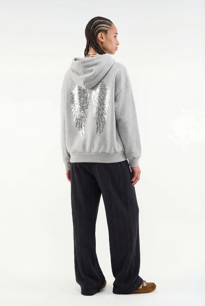 Lüks Melek Kapüşonlu Sweatshirt