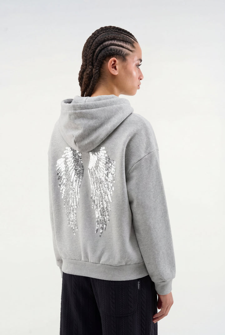 Lüks Melek Kapüşonlu Sweatshirt